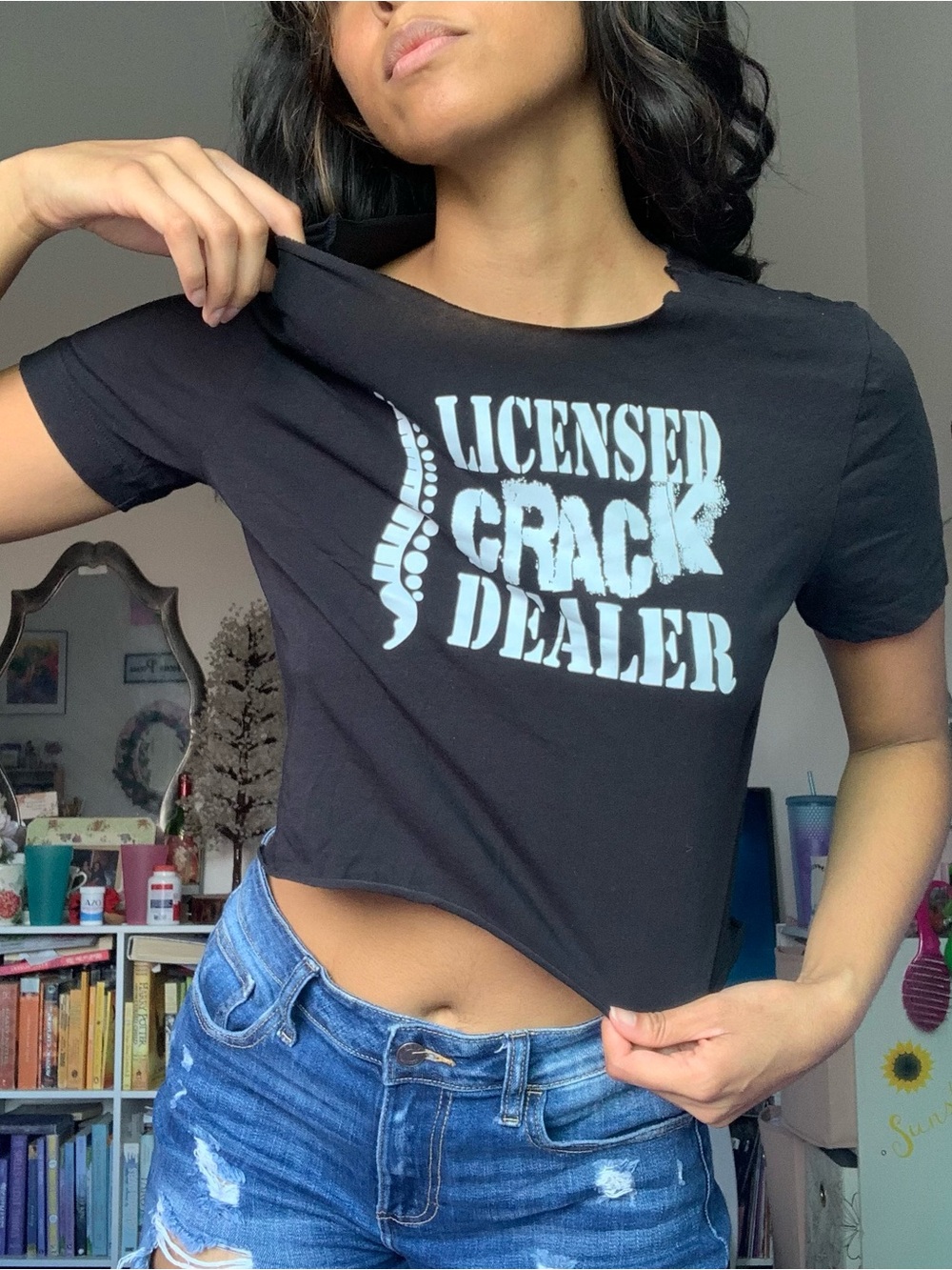 Distressed Crop Top - Picture 2 of 5